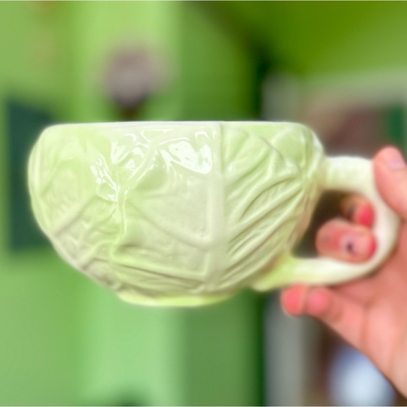Other - Green Cabbage Ceramic Kitchen Cottagecore Adorable Dining Cup Mug